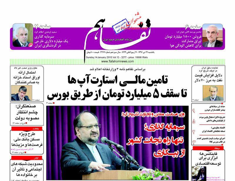 عناوین روزنامه های اقتصادی 24 دی 96/ چوب لای چرخ اقتصاد مولد +تصاویر عناوین روزنامه های اقتصادی 24 دی 96/ چوب لای چرخ اقتصاد مولد +تصاویر