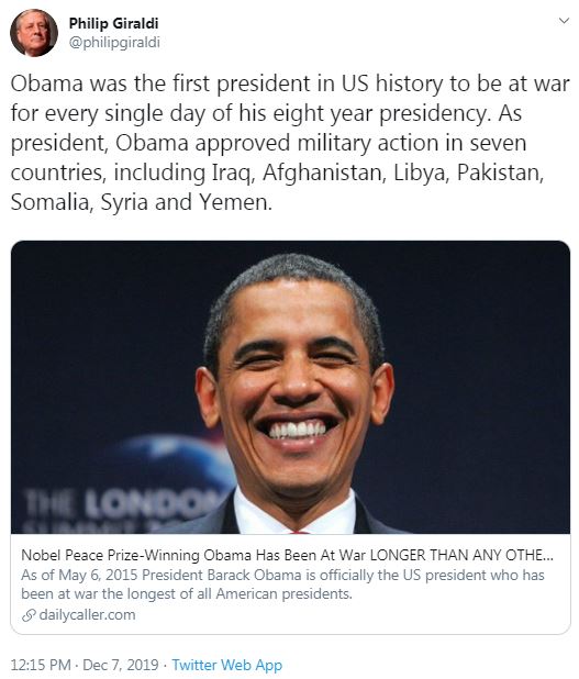 «اوباما»؛ جنگ‌افروزترین رئیس جمهور تاریخ آمریکا