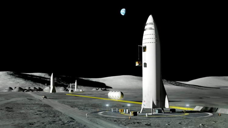 موتور موشک برای سفر به ماه در نمایشگاه ماکس ۲۰۱۹ نمایش داده می‌شود