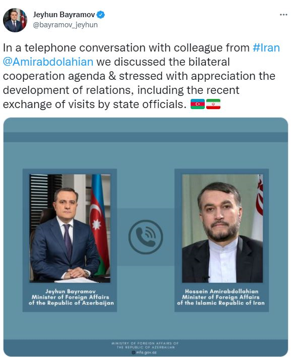 تأکید وزیر خارجه جمهوری آذربایجان بر توسعه روابط با ایران تأکید وزیر خارجه جمهوری آذربایجان بر توسعه روابط با ایران