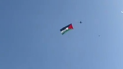 برافراشته شدن پرچم فلسطین بر فراز راهپیمایی پرچم صهیونیست‌ها