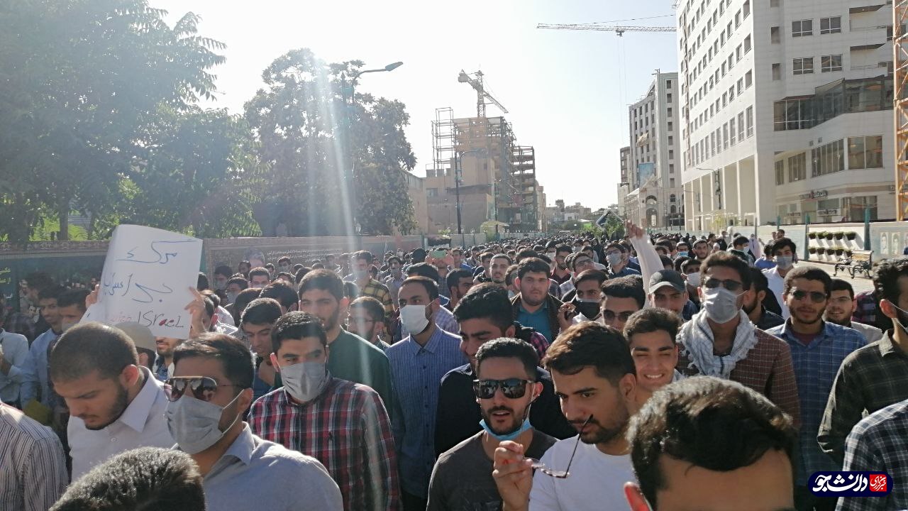 تجمع دانشجویان مشهدی در محکومیت عادی سازی روابط کشور‌های عربی با رژیم صهونیسیتی