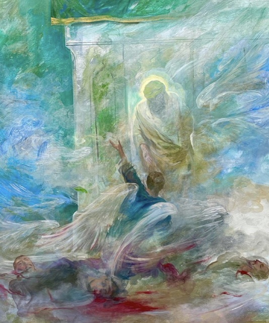 نقاشی تازه حسن روح‌الامین تقدیم به پیشگاه حضرت احمد بن موسی (ع) و شهیدان شاهچراغ