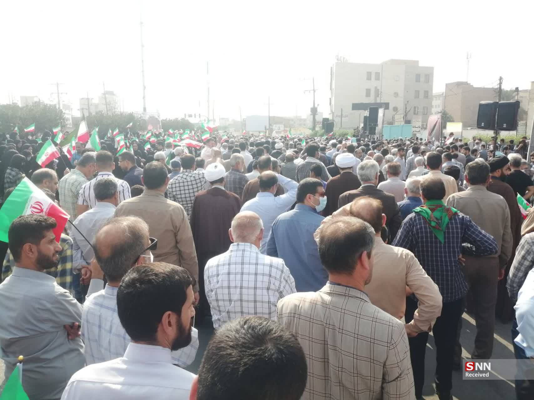 راهپیمایی مردم اهواز در محکومیت حادثه تروریستی شیراز+تصاوی
