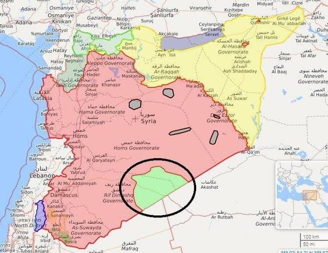 محدوده تحت سیطره ارتش آمریکا در سوریه